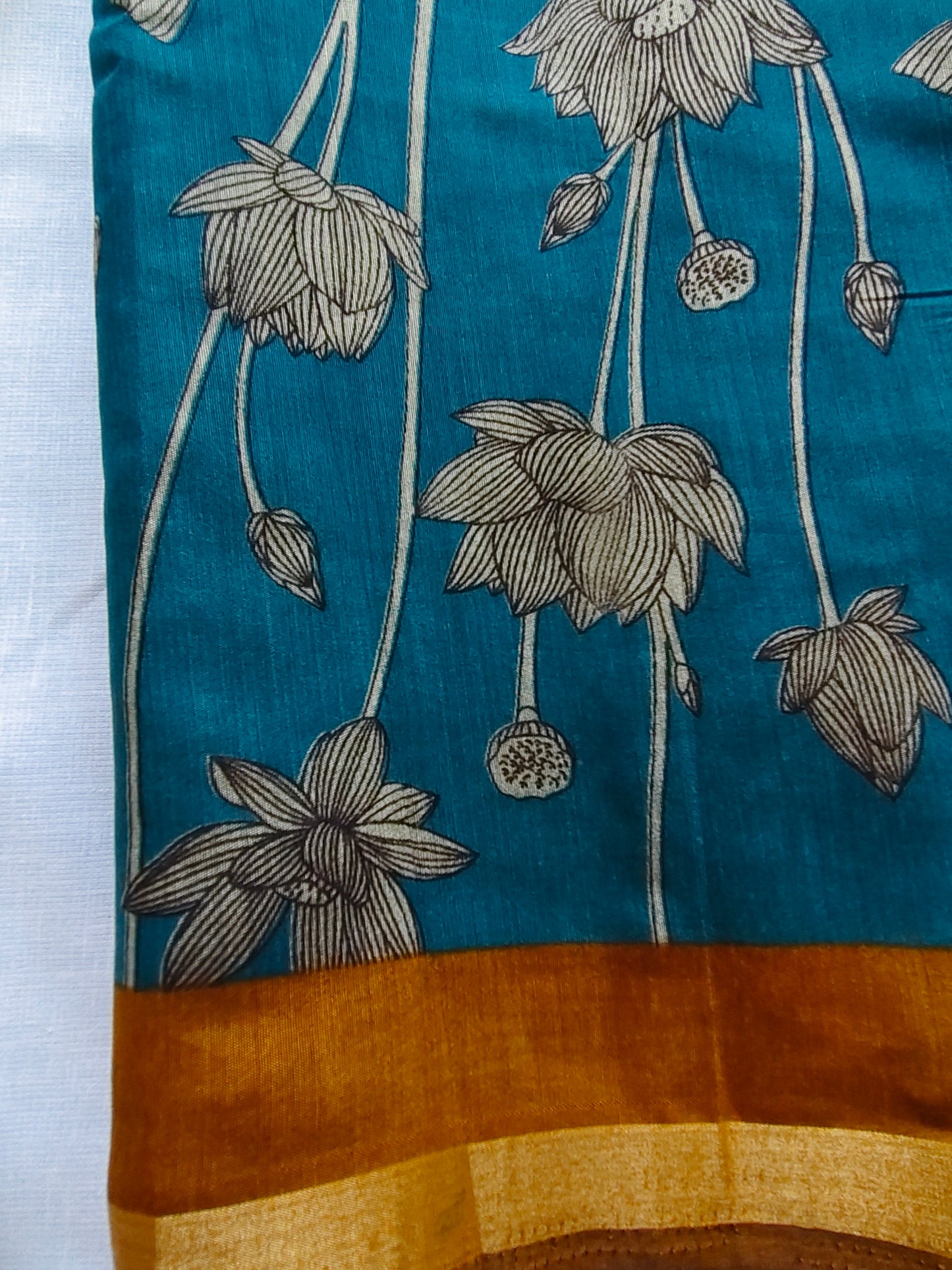 Lotus Print Saree