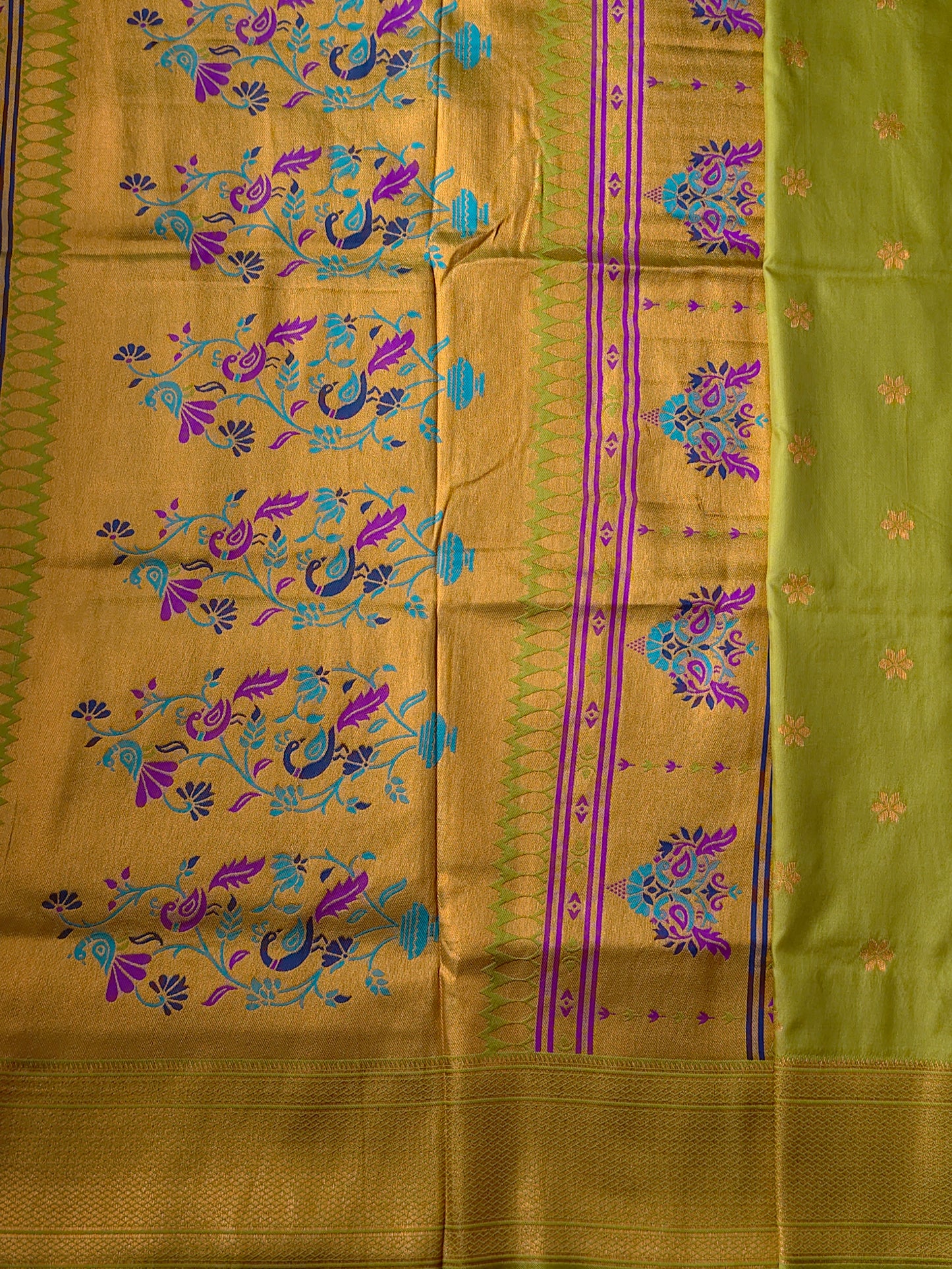 Mehendi Green Kalanjali Paithani