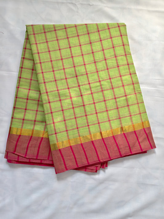Check cotton saree