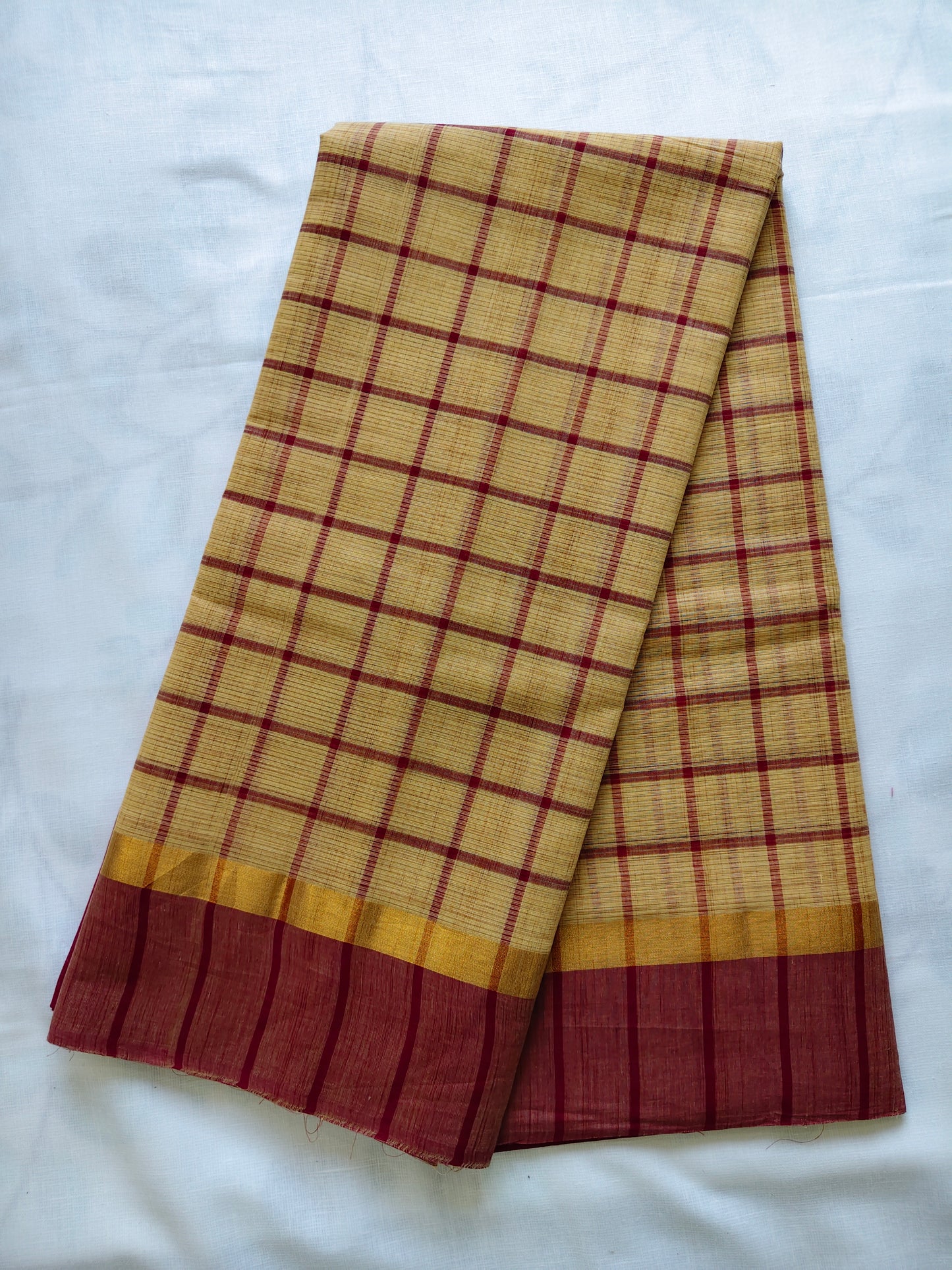 Check cotton saree