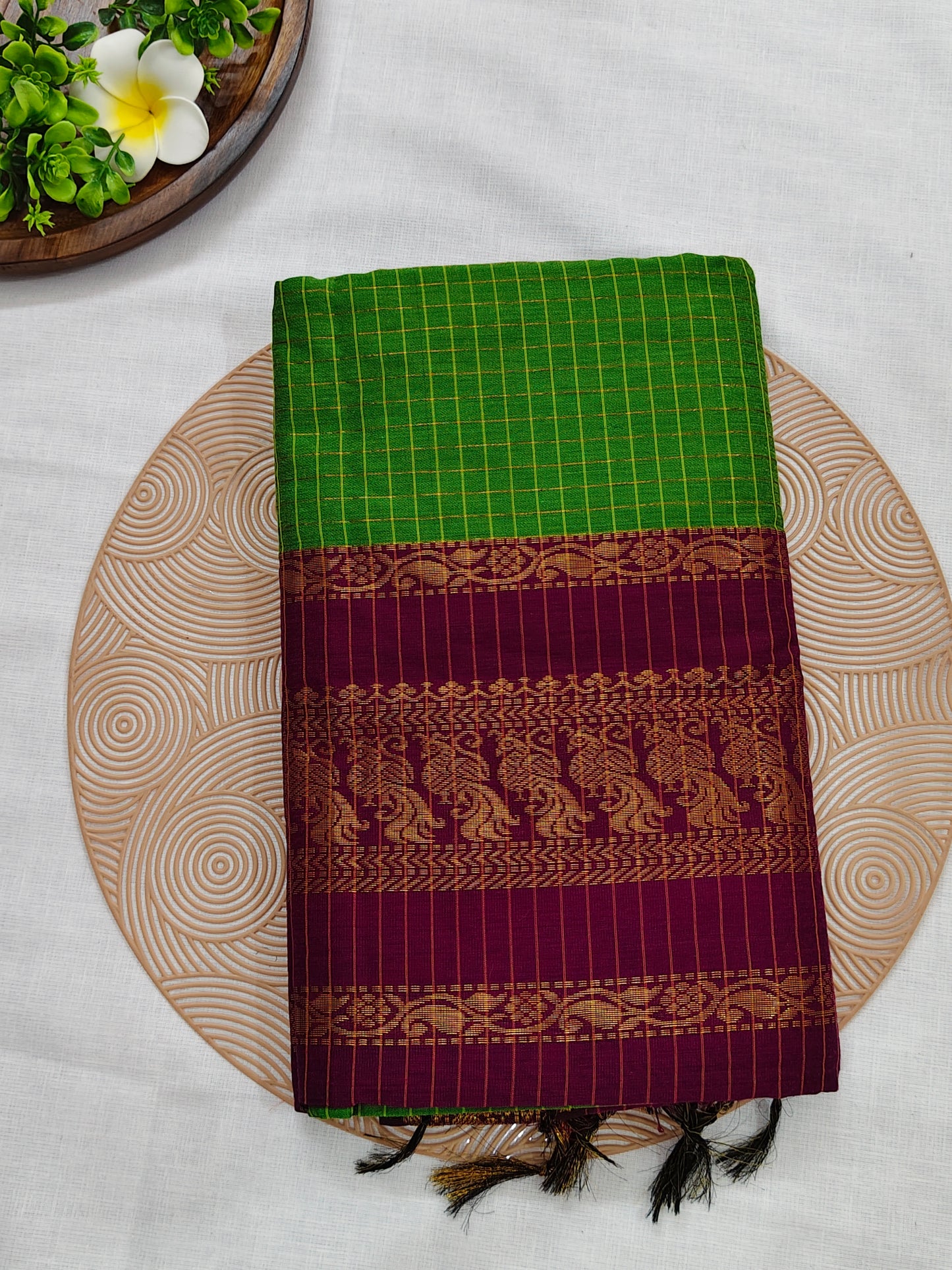 Checked Kalyani Cotton Saree