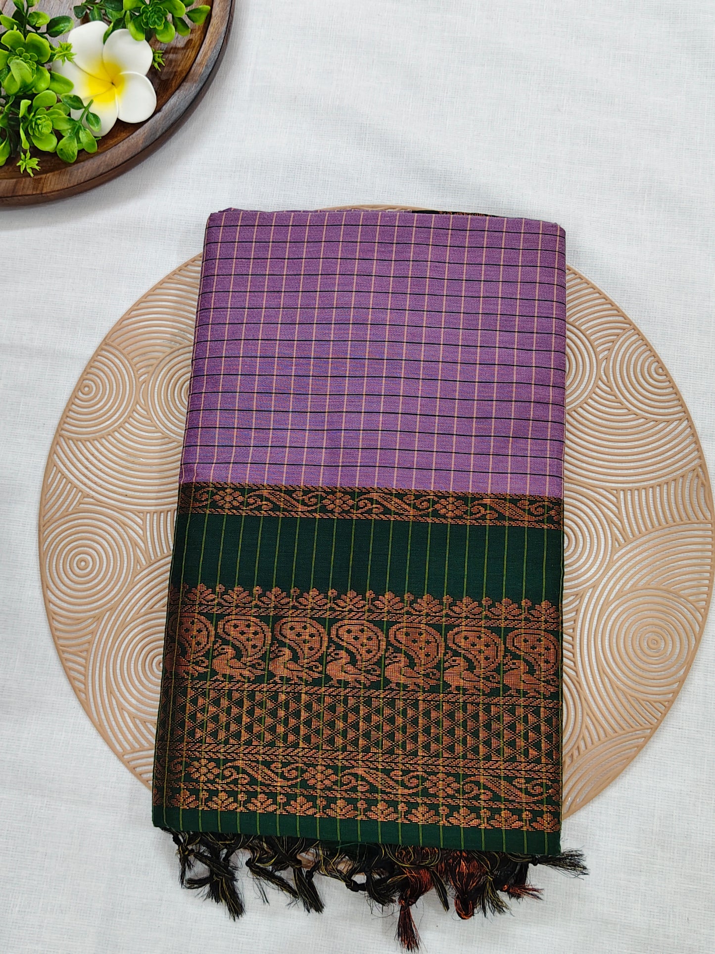 Checked Kalyani Cotton Saree