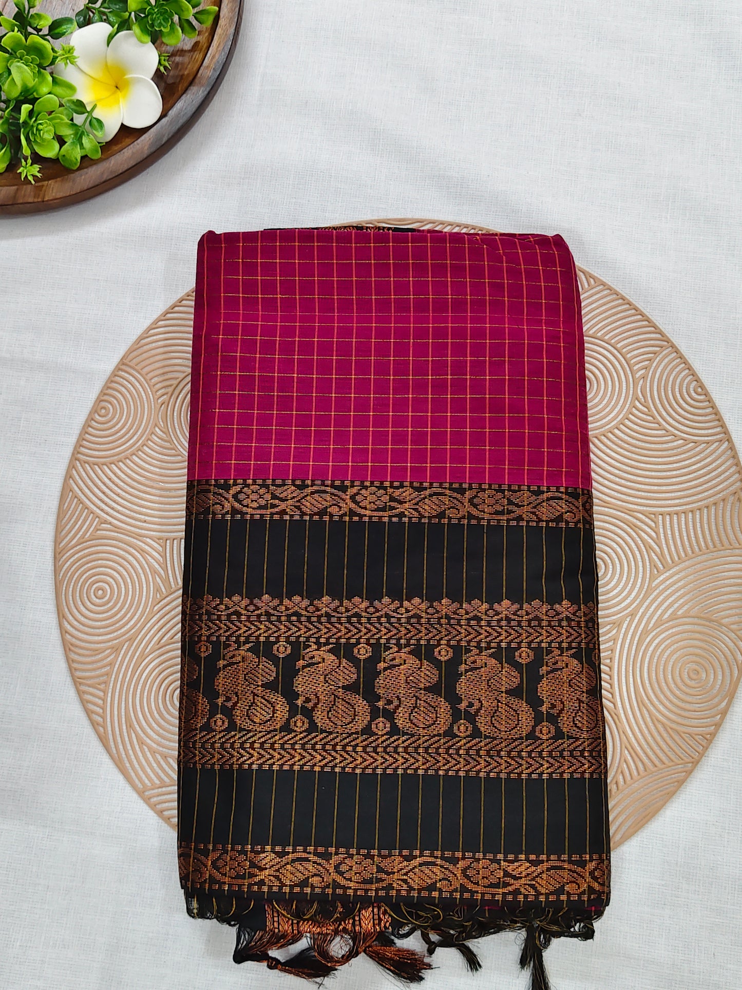 Checked Kalyani Cotton Saree