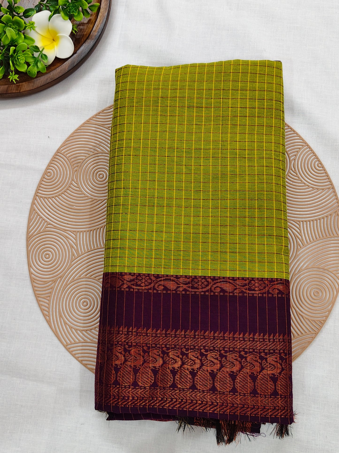 Checked Kalyani Cotton Saree