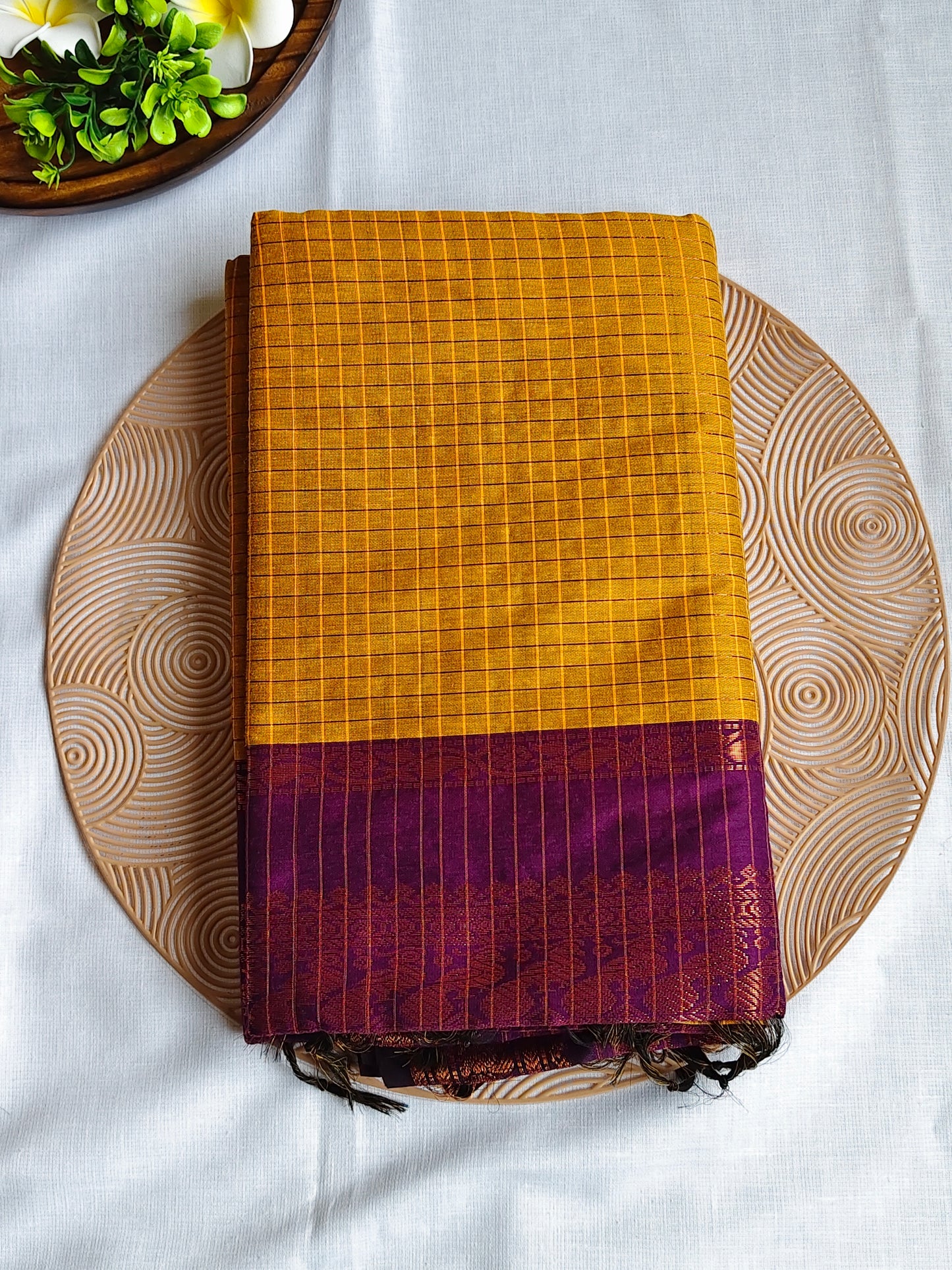 Checked Kalyani Cotton Saree