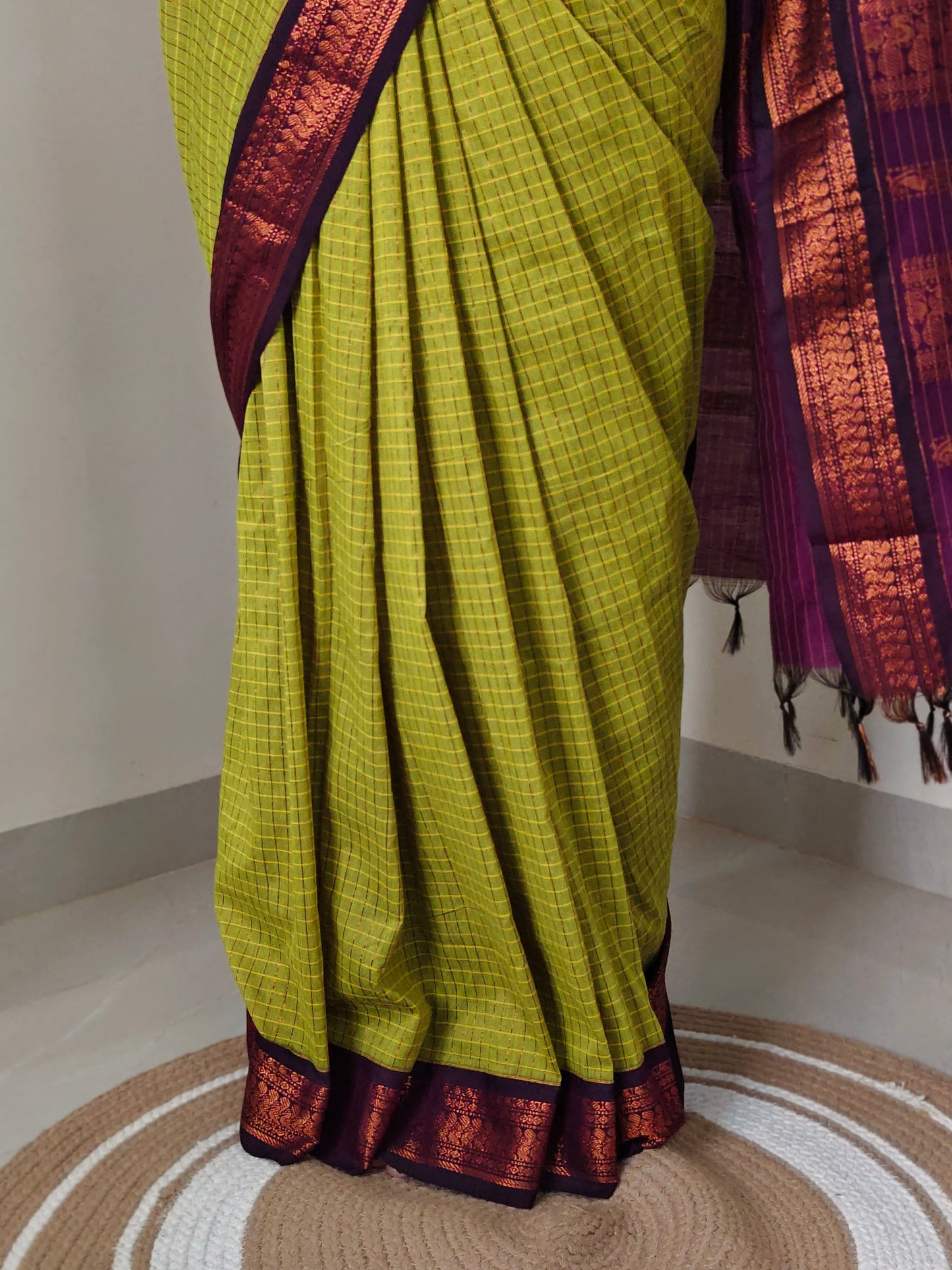 Checked Kalyani Cotton Saree