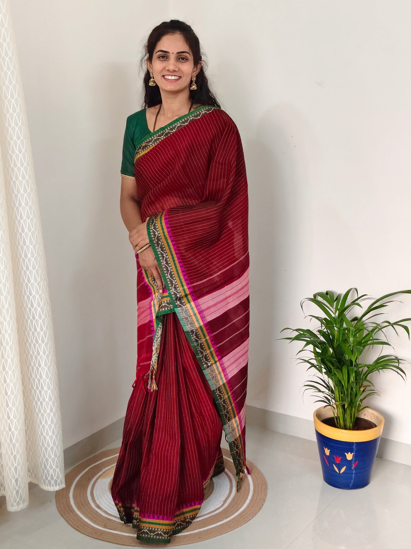 Narayanpet Saree with Vertical Stripes