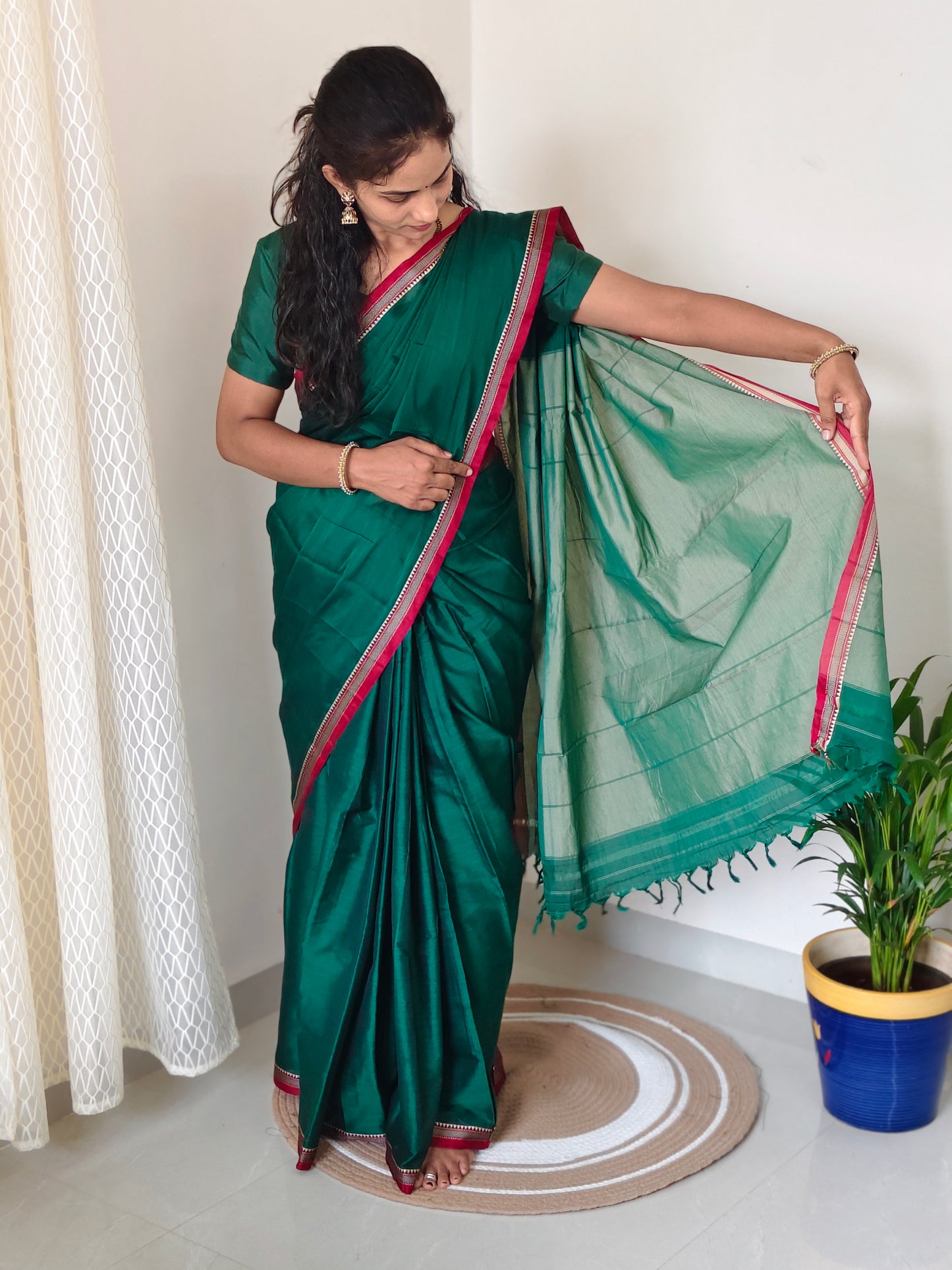 Plain Narayanpet Cotton Saree