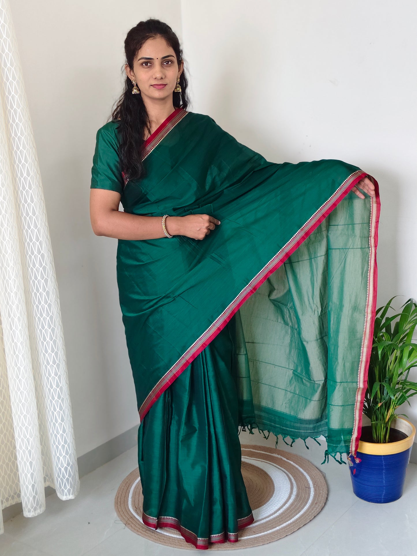 Plain Narayanpet Cotton Saree