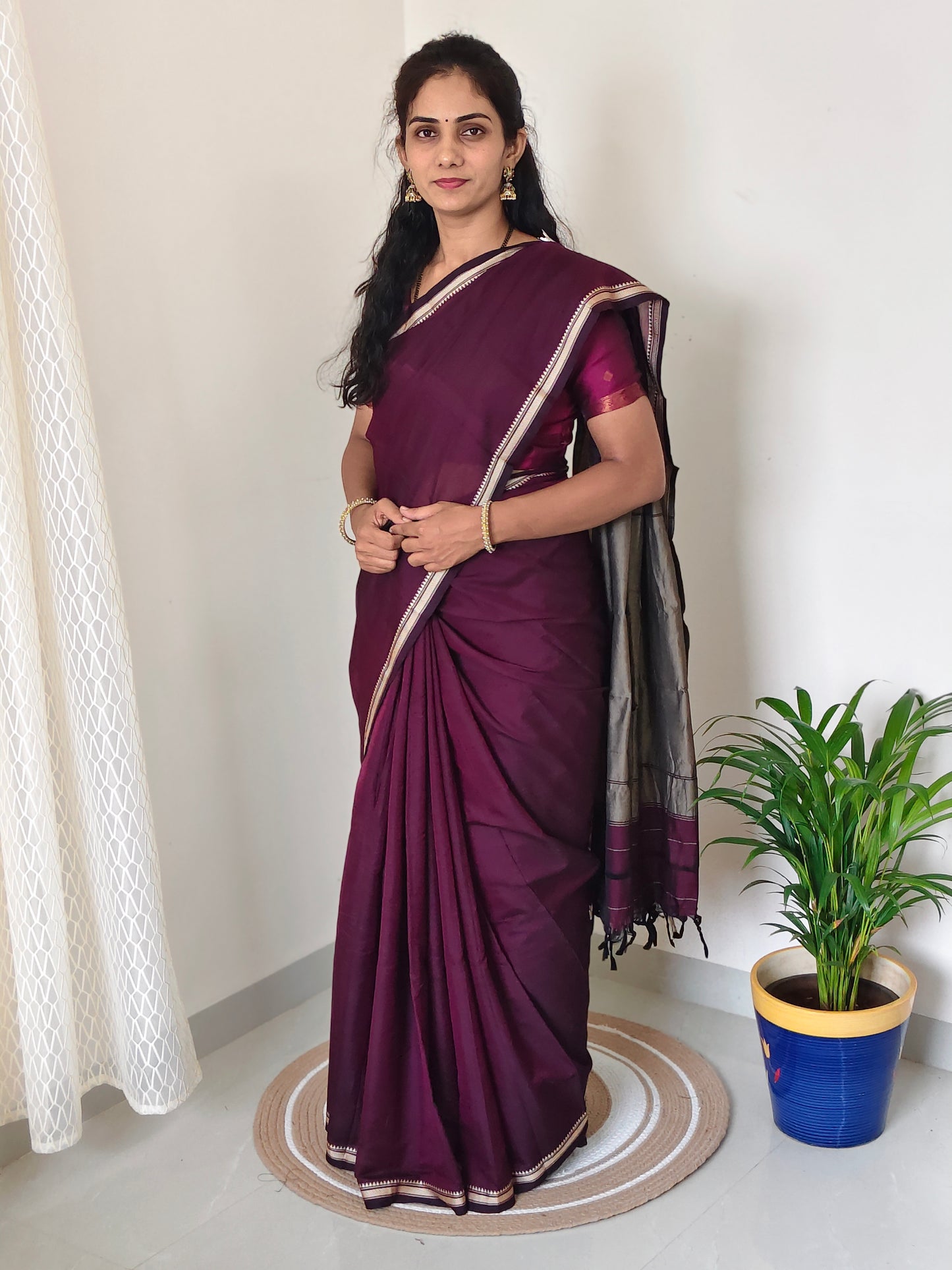 Plain Narayanpet Cotton Saree