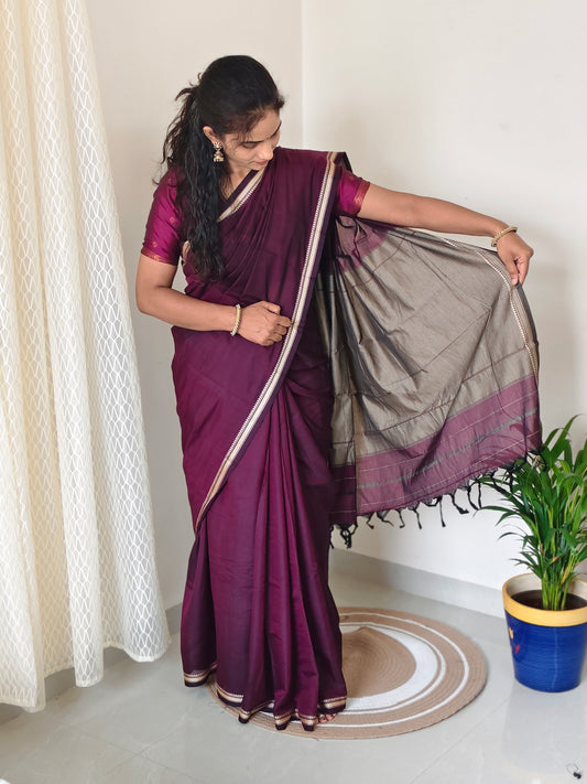 Plain Narayanpet Cotton Saree