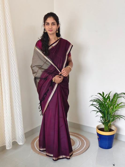 Plain Narayanpet Cotton Saree