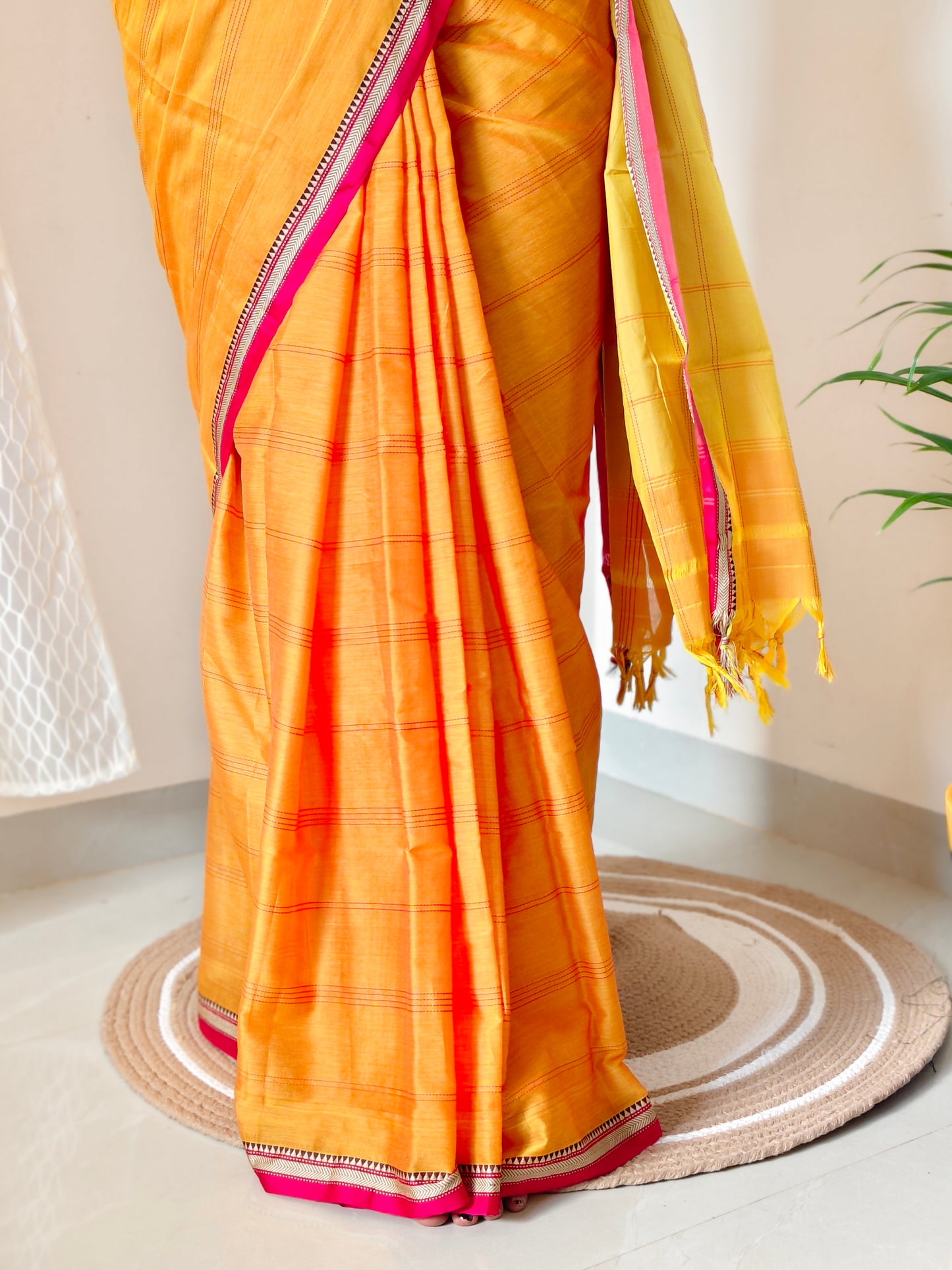 Narayanpet Saree with Lined Thread Work