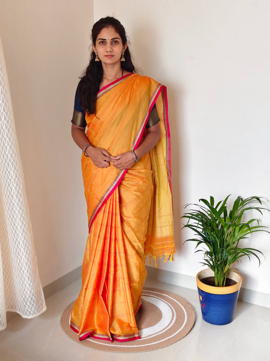 Narayanpet Saree with Lined Thread Work