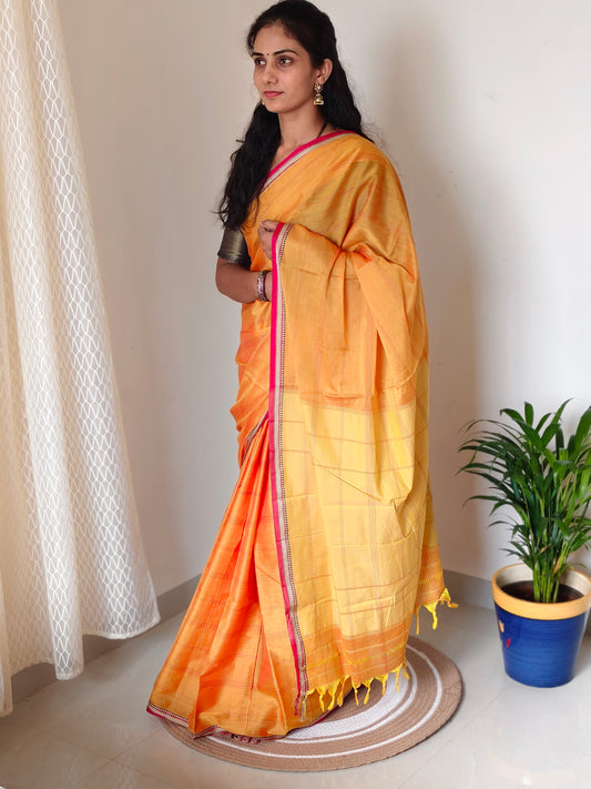 Narayanpet Saree with Lined Thread Work