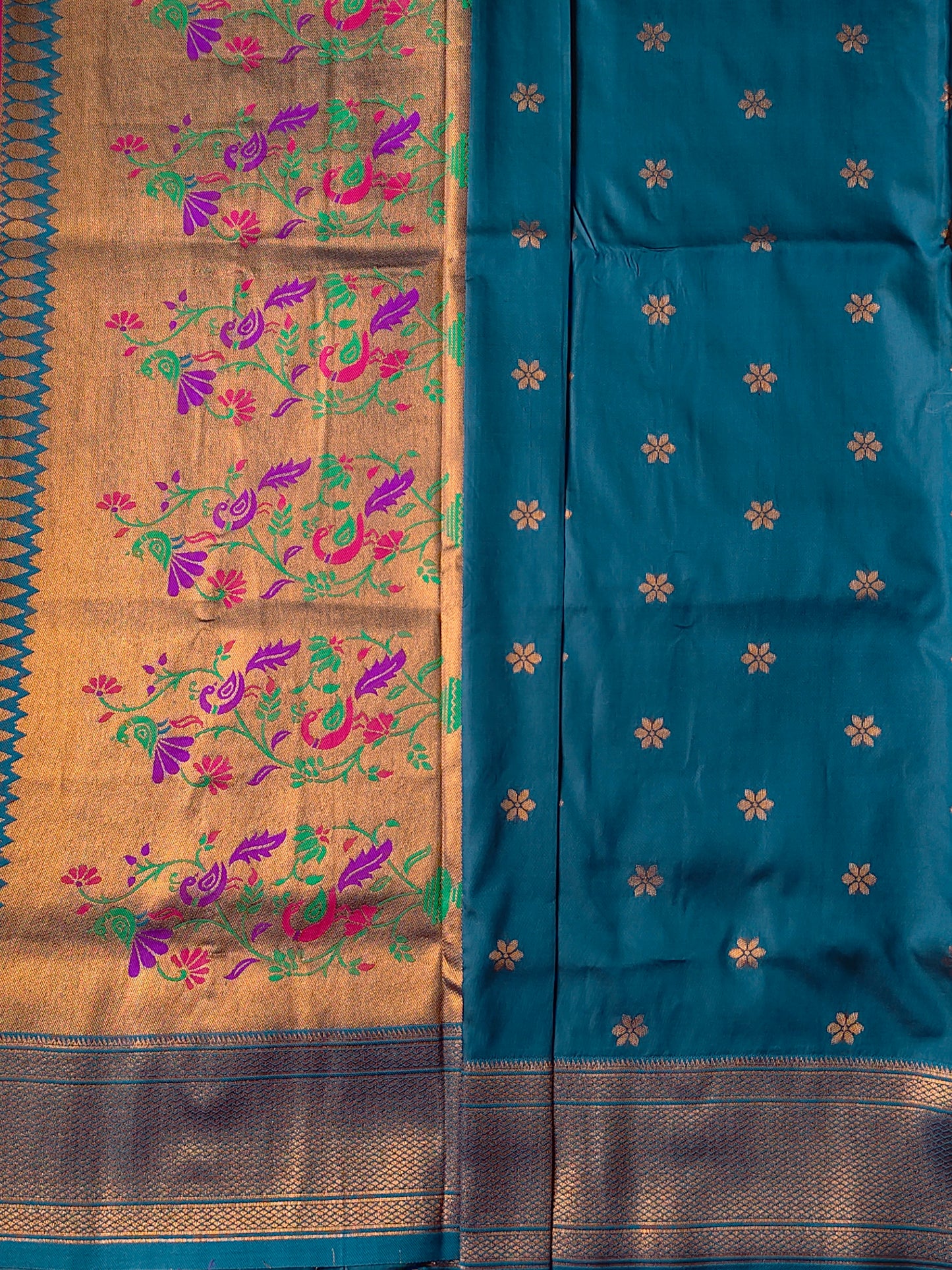 Chintamani Blue Kalanjali Paithani
