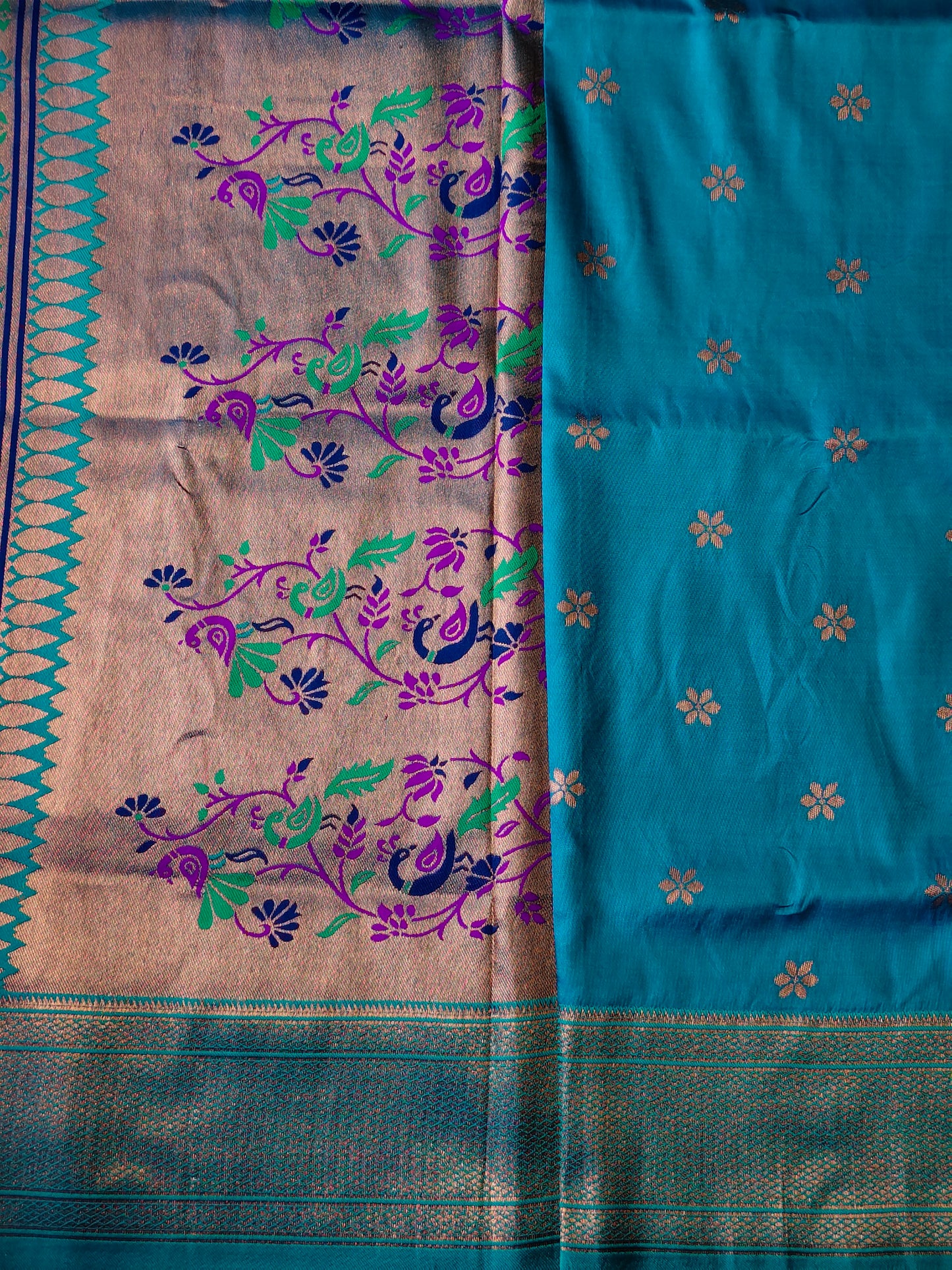 Blue Kalanjali Paithani