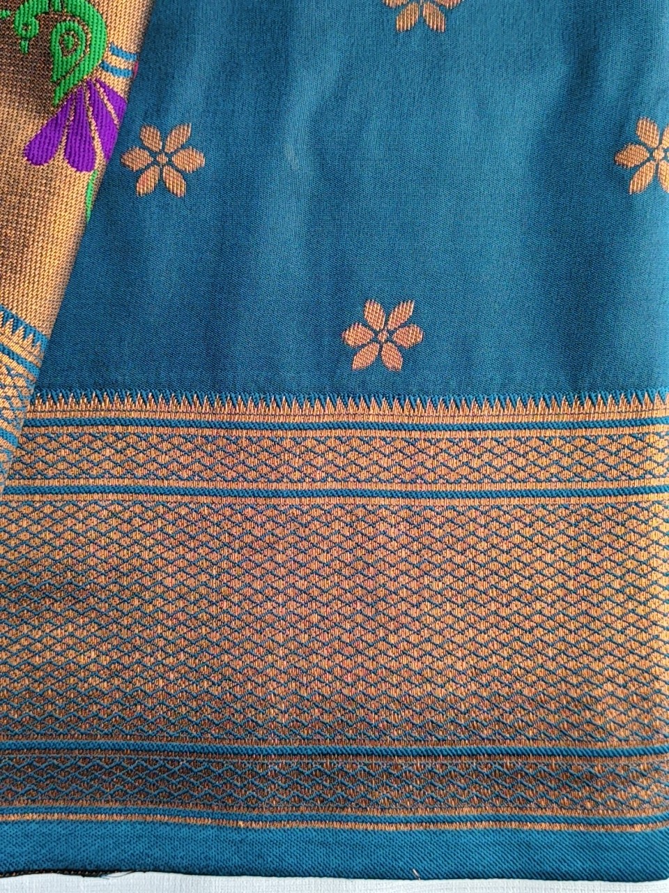Chintamani Blue Kalanjali Paithani