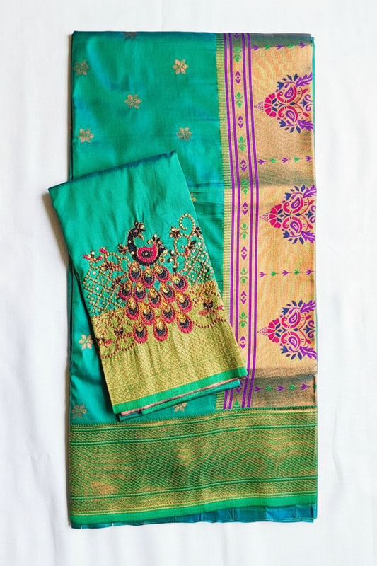 Green Kalanjali Paithani